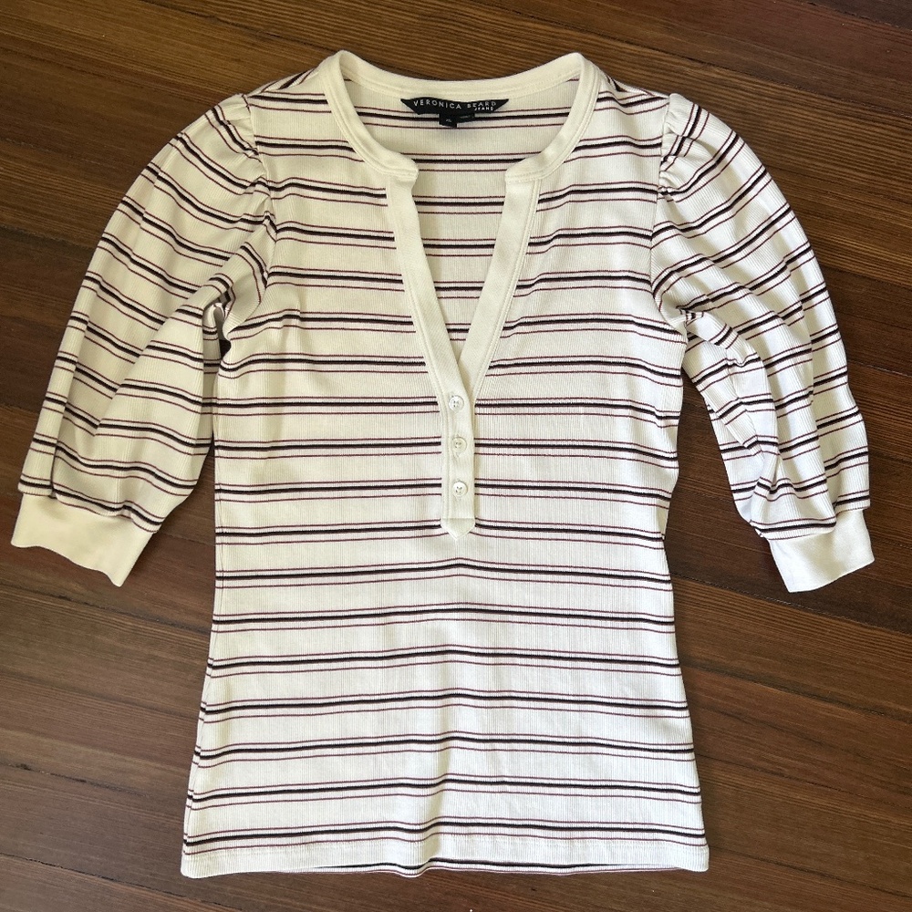 Veronica Beard Jeans Amity Rib-Knit top - size XS